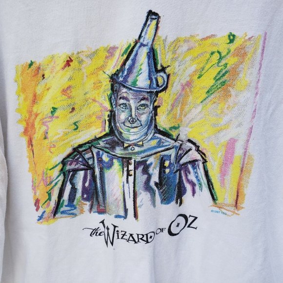 The Wizard Of Oz Tin Man Big Graphic Tee T Shirt White L XL Men Women 1997 TEC - Picture 5 of 11